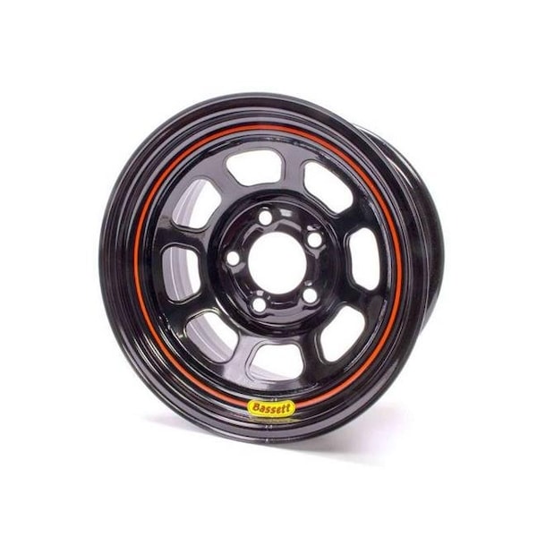 Bassett 58S53 Spun Wheel - 15 x 8 in. - 5 x 5 in. - Black - 3 in. Back Spacing - 17 lbs BAS58S53 - main